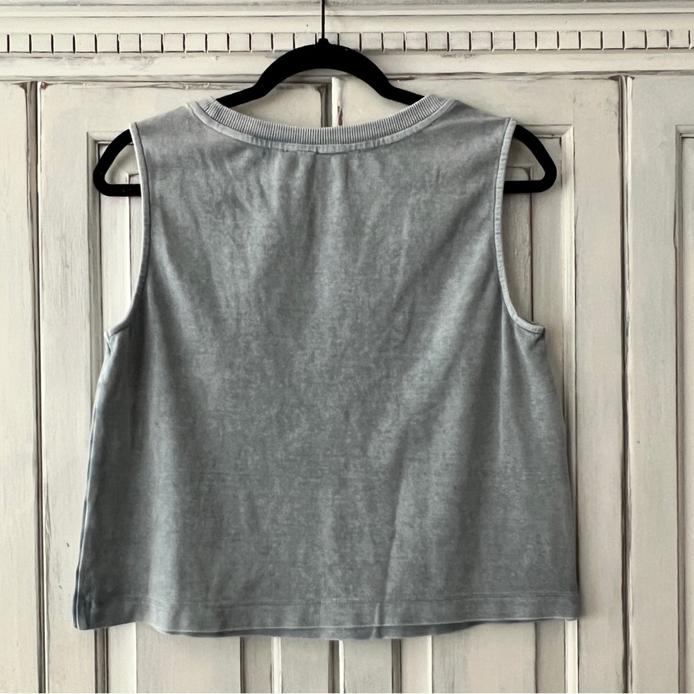 🟠NWY BY TOGETHER Sleeveless Relaxed Fit Muscle Tee in Washed Gray SMALL - Picture 3 of 5